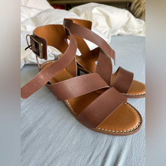 Franco Sarto Brown Leather Sandals US 9 - LIKE NEW - Picture 2 of 6